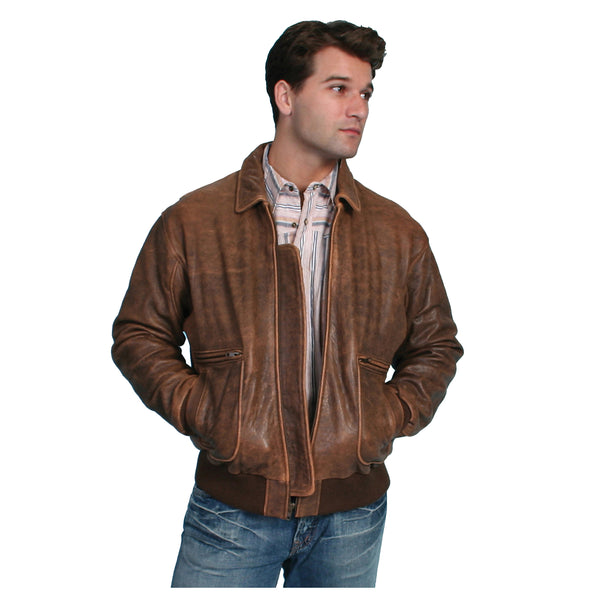 Scully - Leather Bomber Jacket, Front