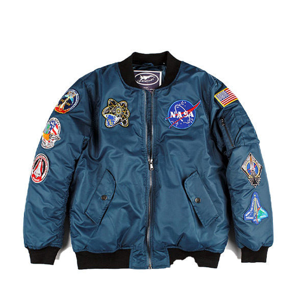 Up and Away - Adult Space Shuttle Jacket (Blue 8-Patch), Front