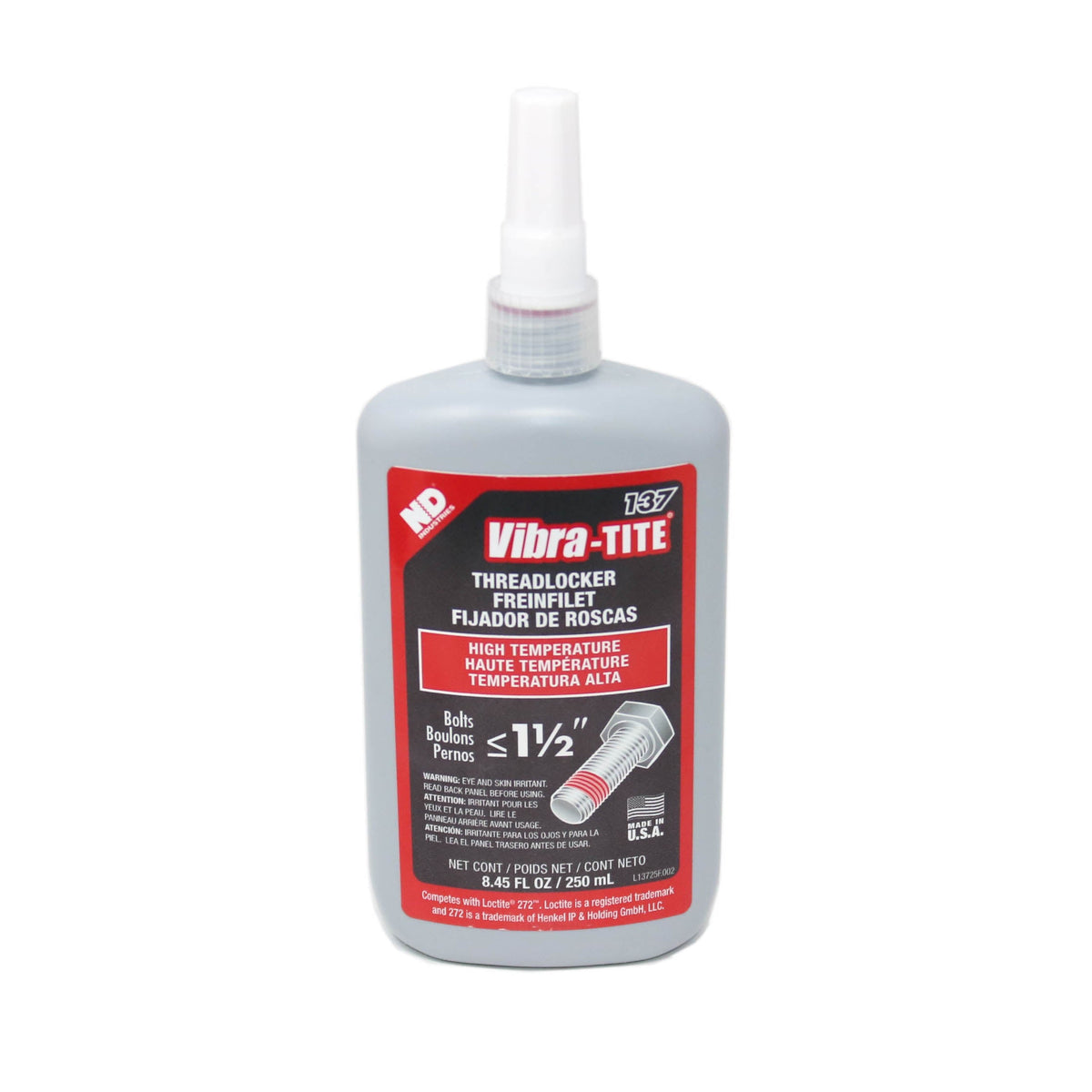 Vibra-Tite 137, High Strength High Temp Threadlocker, 250ml Bottle 418152