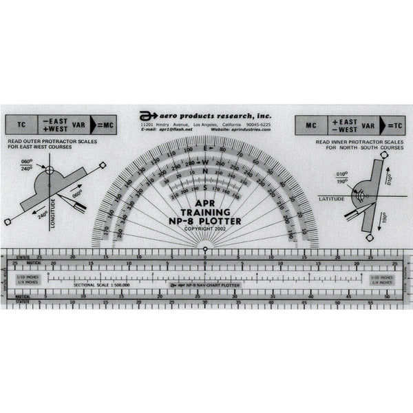 Aero Products Research - 8" Training Fixed Nav. Plotter, Np-8 | APR-NP-8