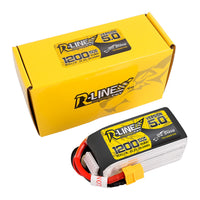 Tattu - 1200mAh 22.2V 150C 6S1P Full Size FPV Racing Quad battery with XT60 Plug