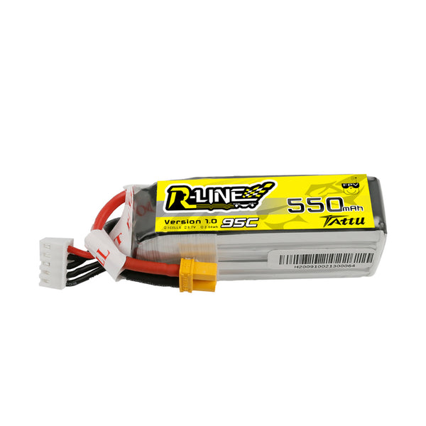 Tattu - 550mAh 14.8V 95C 4S1P Mini Quad FPV Battery with XT30 Plug