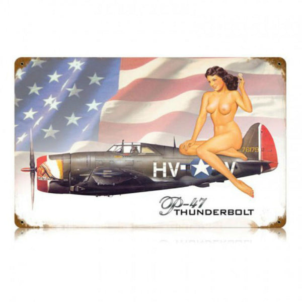 Vintage Signs - P-47 Nude 18in x 12in | V384