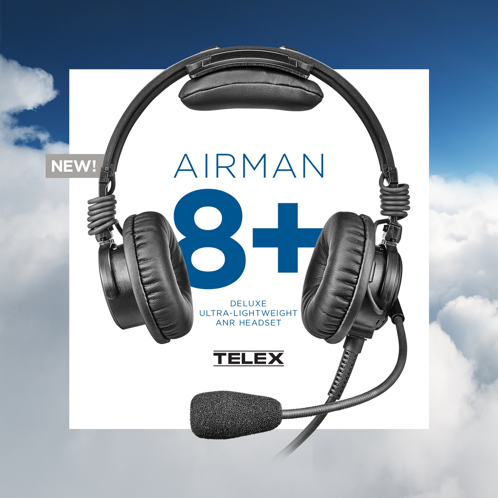 Telex launches Airman 8+ ultra-lightweight ANR aviation headset