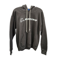 Boeing Signature Logo Hooded Sweatshirt in black - medium size, soft and comfortable aviation-themed hoodie