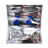 Back view of 6x6 StrutWipes™ tamper-proof foil pouch showing usage instructions and compliance details