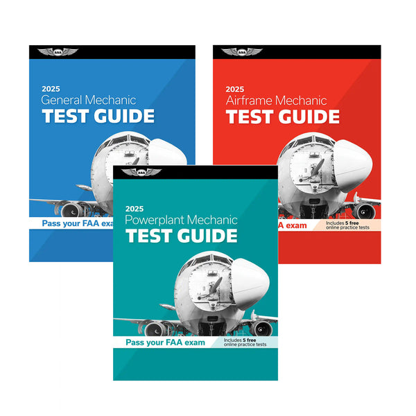 ASA 2025 AMT Test Guide Bundle - General, Airframe, and Powerplant Books for FAA Exam Prep