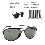 Cooper Aviator Sunglasses Matte Black with G15 Neutral Green lenses - high-contrast aviation sunglasses