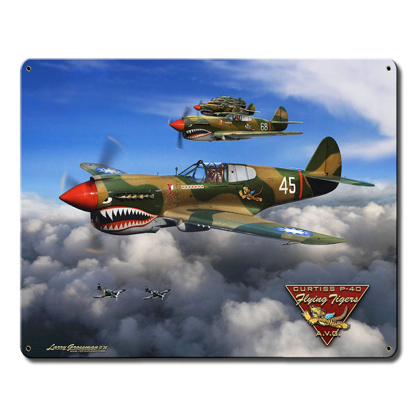 P-40 Flying Tigers Sign, Rectangular