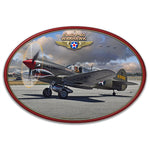 P-40 Warhawk Plasma Cut Oval Sign