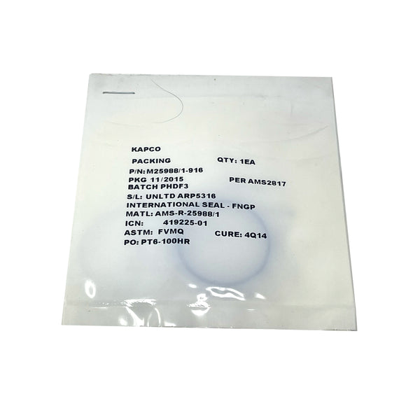 M25988-1-916 Fluorosilicone Rubber Aircraft O-ring / Packing