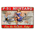 P-51 Mustang Pinup Sign