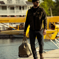 Red Canoe - Boeing Vintage Logo Duffle Bag - Army Sale, Lifestyle Side