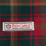 Red Canoe - Merino Wool Tartan Maple Leaf Scarf, Side