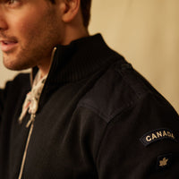 Red Canoe - Canada Field Patch Cardigan, LIfestyle Side