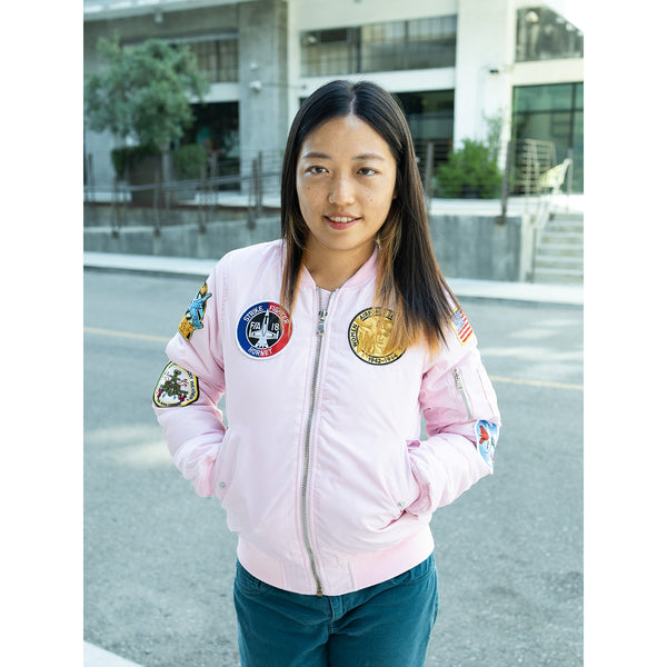 Up and Away - Adult MA-1 Flight Jacket (Pink 6-Patch Up and Away - Adult MA-1 Flight Jacket (Pink 6-Patch