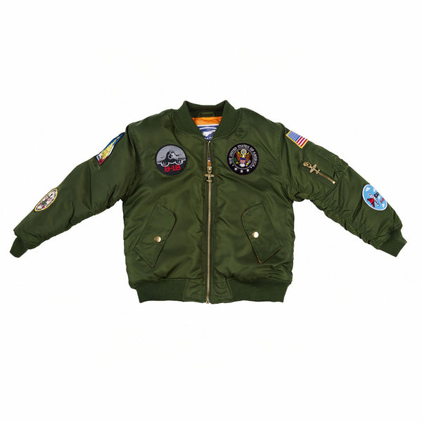 Up and Away - Toddler MA-1 Flight Jacket (Green 7-Patch) – Pilots HQ LLC.