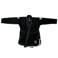 Zed Honra Women’s Alpha Gi – Front View of Black BJJ Kimono with 450 GSM Pearl Weave Jacket