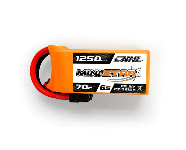 CNHL MiniStar 1250mAh 22.2V 6S 70C Lipo Battery with XT60 Plug