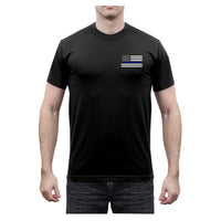 Honor and Respect 2-Sided Thin Blue Line Flag T-Shirt - Black