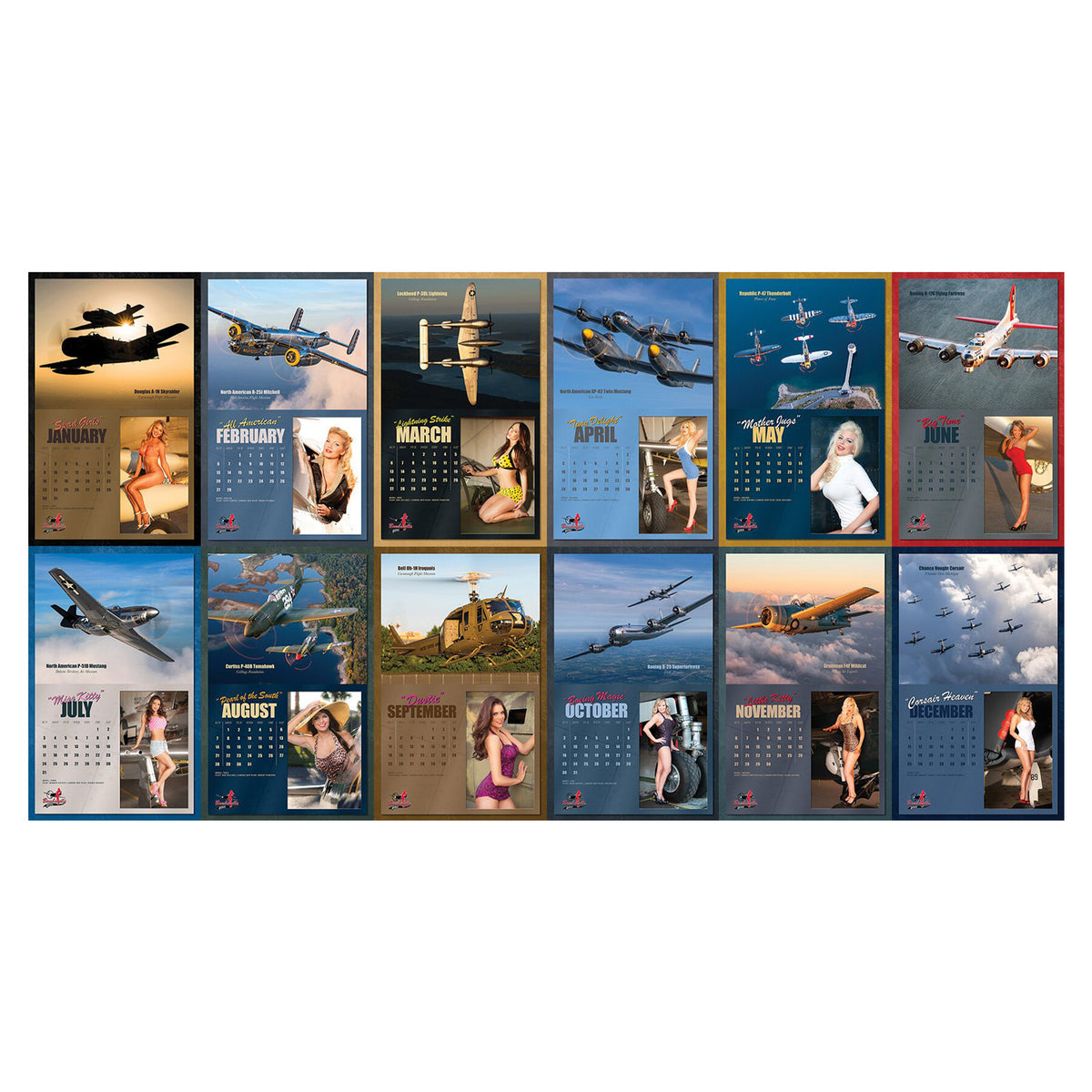 2022 My Bombshell Warbirds PinUp Calendar Pilots HQ LLC.