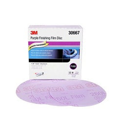 3M Purple Finishing Film Hookit Disc,6", P1500, 50dc/bx | 30667
