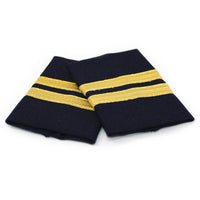 Navy Standard Epaulets - Metallic Gold - 2 Stripe