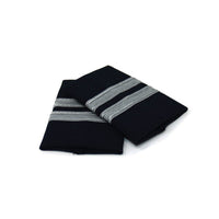 Navy Standard Epaulets - Nylon Silver - 2 Stripe