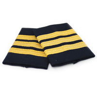 Navy Standard Epaulets - Metallic Gold - 3 Stripe