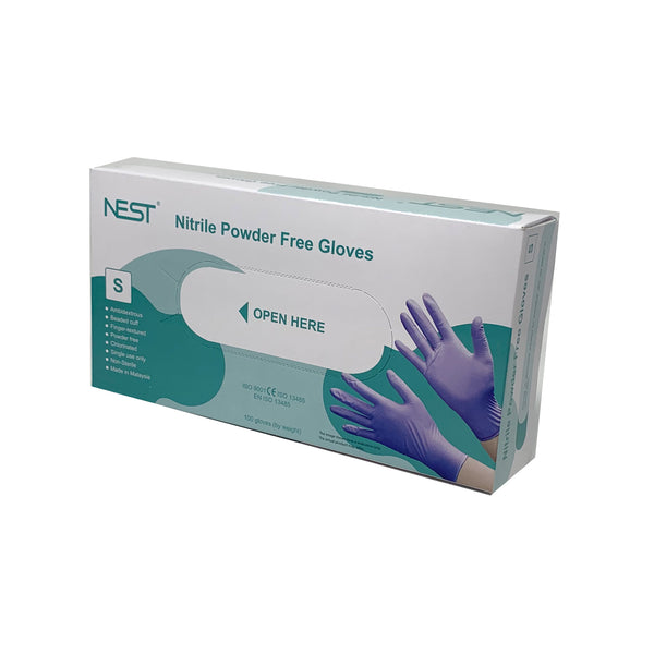 Nest - Powder Free Nitrile Examination Gloves, 100/Box