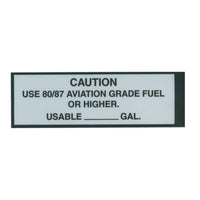 Tom Rubin Ent - 80/87 Aviation Fuel Placard, Sticker | A TRE 802