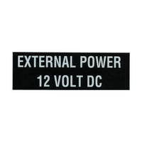 Tom Rubin Ent - External Power 12 Volt Placard, Sticker