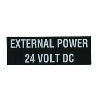 Tom Rubin Ent - External Power 24 Volt Placard, Sticker