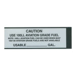 Tom Rubin Ent - 100LL Aviation Fuel Placard, Sticker | A TRE 809
