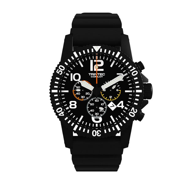 Trintec - CoPilot Quartz Chronograph Pilot Watch, Black | CO-CH-B