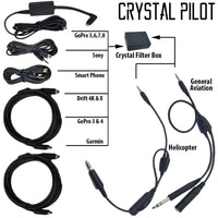 Crystal Pilot - GA Power Audio Cable W/ 6' Garmin Adapter