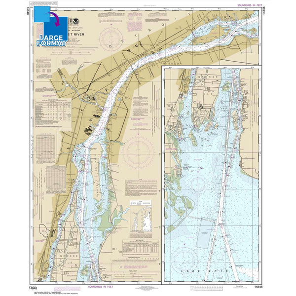 Detroit River: Large Format NOAA Chart 14848