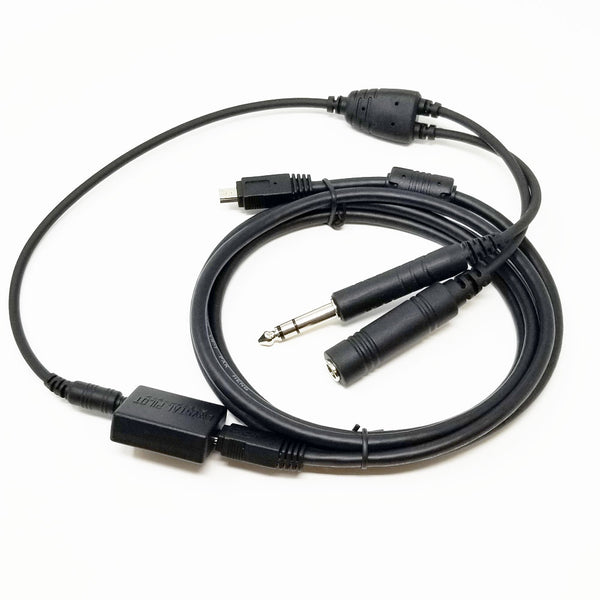 Crystal Pilot GA Power Audio Cable W/ 6Ft Drift Adapter