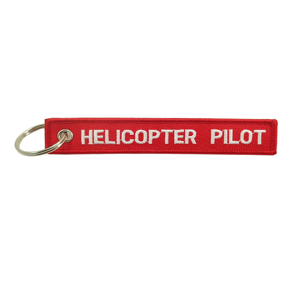 Helicopter Pilot Embroidered Key Chain