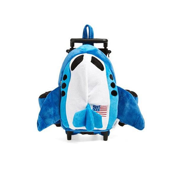 Blue Airplane Rolling Backpack | NPSH290