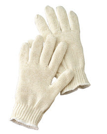 RADNOR® Natural Ladies Medium Weight Cotton And Polyester Seamless Knit General Purpose Gloves With Knit Wrist