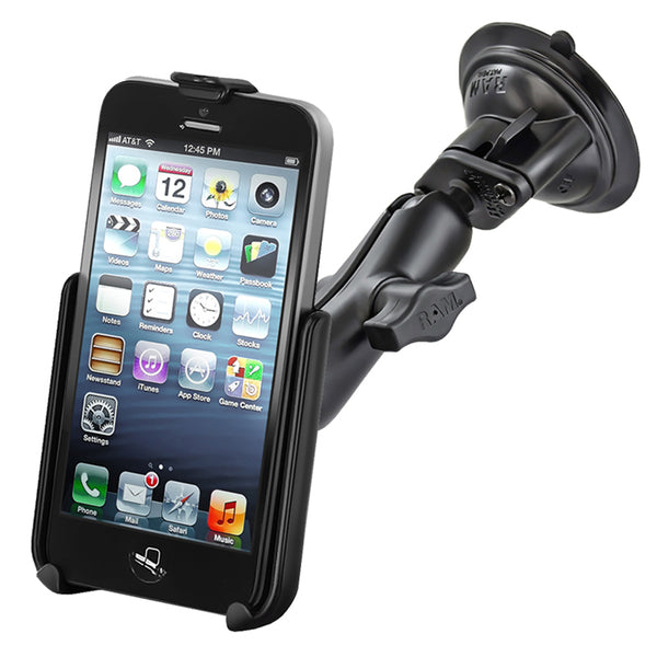 Ram - Single Lock Suction Cup With Ez Roller Mount Specific To Iphone 5C | RAM-B-166-AP16U