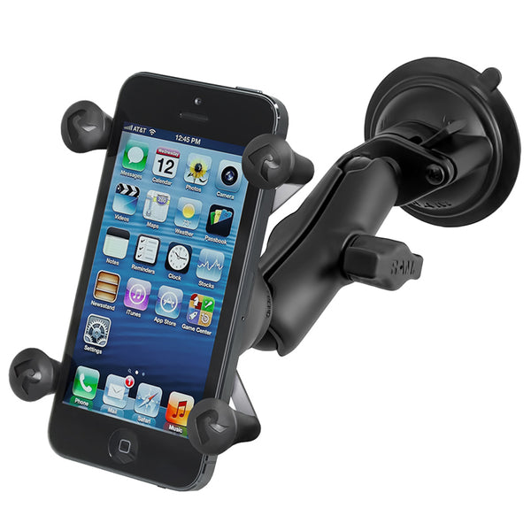 Ram - Twist Lock Suction Cup With Long Arm And Universal X-Grip For Iphone/Cell Phone | RAM-B-166-C-UN7U