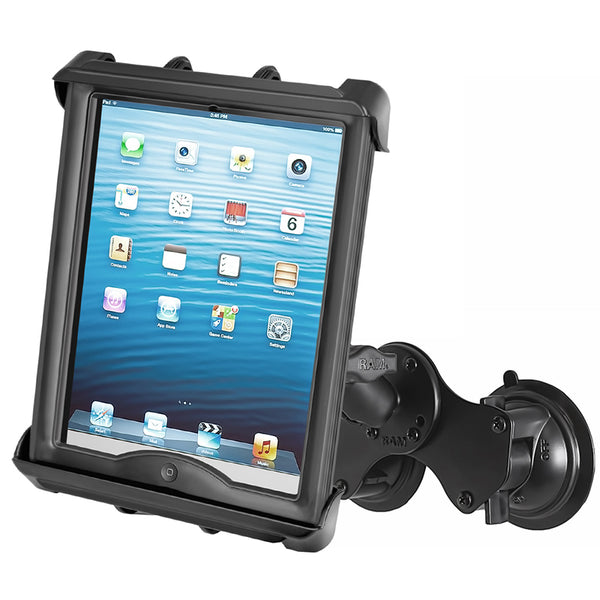 Ram - Double Twist Lock Suction Cup Mount With Tab-Tite Universal Clamping Cradle For Large Tablets | RAM-B-189-TAB8U