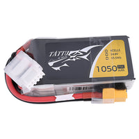 Tattu - 1050mAh 14.8V 75C 4S1P Full Size FPV Racing Quad battery with XT-60 Plug