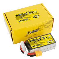 Tattu - 1400mAh 14.8V 130C 4S1P Full Size FPV Racing Quad battery with XT60 Plug