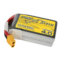 Tattu - 1550mAh 14.8V 130C 4S1P Full Size FPV Racing Quad battery with XT60 Plug