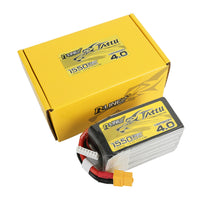 Tattu - 1550mAh 22.2V 130C 6S1P Full Size FPV Racing Quad battery with XT60 Plug