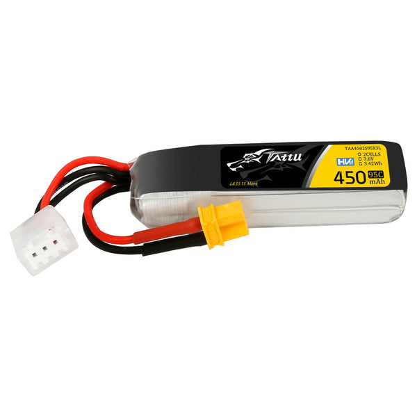 Tattu - 450mAh 7.6V 95C 2S1P Mini Quad FPV Battery with XT30 Plug