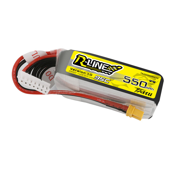 Tattu - 550mAh 22.2V 95C 6S1P Mini Quad FPV Battery with XT30 Plug